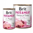 Brit Pate&Meat, pate cu pui și curcan pentru căței, 800 g
