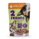 2 Friends with Chicken and Liver, cu pui și ficat pentru pisici, 85 g