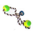 Jucărie din frânghie cu 2 mingi D-6 cm, L-40 cm, 260 g