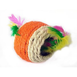 Jucărie de frânghie cu pene