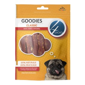 4DOG Goodies Classic Duck Jerky Tenders, recompense pentru câini, 100 g