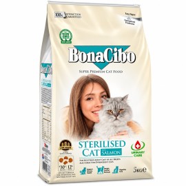 BonaCibo Sterilised Cat with Salmon, cu somon pentru pisici, 5 kg