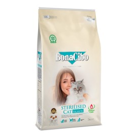 BonaCibo Sterilised Cat with Salmon, cu somon pentru pisici, 15 kg