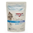 BonaCibo for Adult Cats with Fish, cu macrou în sos pentru pisici, 85 g