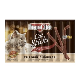 BonaCibo Cat Sticks with Liver&Poultry, recompense cu ficat și pui pentru pisici, 5 g
