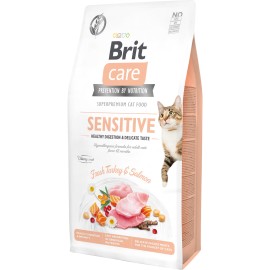 Brit Care Sensitive Healthy Digestion&Delicate Taste, cu curcan și somon pentru pisici, 1 kg (la cântar)