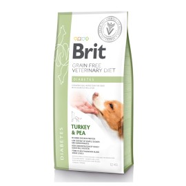 Brit Grain-Free Veterinary Diet Diabetes, cu curcan și mazăre pentru câini, 12 kg