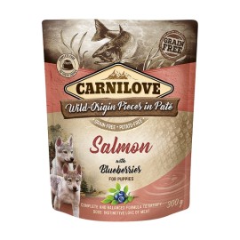Carnilove Salmon with Blueberries, pate cu somon și afine pentru căței, 300 g