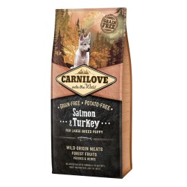 Carnilove Salmon & Turkey for Large Breed Puppy, cu somon și curcan pentru căței de rasă mare, 12 kg