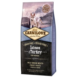 Carnilove Salmon & Turkey for Puppies, cu somon și curcan pentru căței, 12 kg