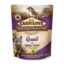 Carnilove Quail with Yellow Carrot, pate cu prepeliță și morcov galben pentru câini, 300 g