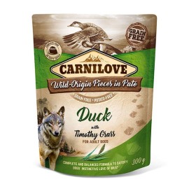 Carnilove Duck with Timothy Grass, pate cu rață și iarba Timothy pentru câini, 300 g