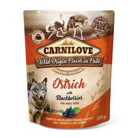 Carnilove Ostrich with Blackberries, pate cu struț și mure pentru câini, 300 g