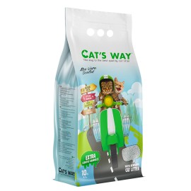 Cat's Way Aloe Vera, așternut igienic pentru pisici (bentonită), 10 L (granule mari)