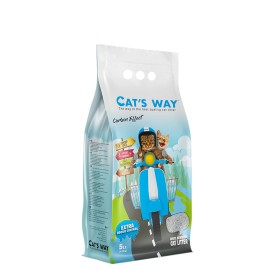 Cat's Way Carbon Effect, așternut igienic pentru pisici (bentonită), 5 L (granule mari)