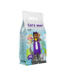 Cat's Way Lavender, așternut igienic pentru pisici (bentonită), 5 L (granule mari)