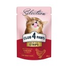 Club 4 Paws Selection Strips with Chicken, cu pui în sos pentru pisici, 85 g (12 bucăți)