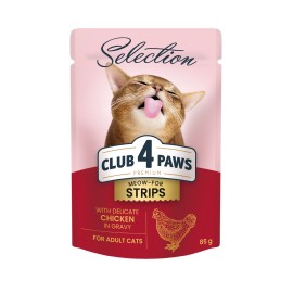 Club 4 Paws Selection Strips with Chicken, cu pui în sos pentru pisici, 85 g