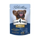 Club 4 Paws Selection Slices with Beef & Veggies, cu vită și legume în sos pentru câini, 85 g (12 bucăți)