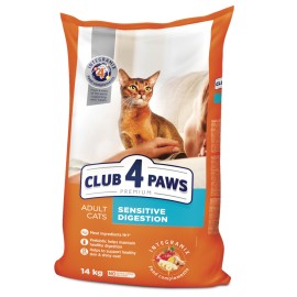 Club 4 Paws Sensitive Digestion, cu pui pentru pisici, 14 kg