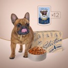 Club 4 Paws Selection Slices with Beef & Veggies, cu vită și legume în sos pentru câini, 85 g (12 bucăți)