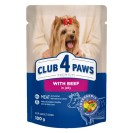 Club 4 Paws With Beef, cu vită pentru câini (jeleu), 100 g