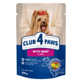 Club 4 Paws With Beef, cu vită pentru câini (jeleu), 100 g