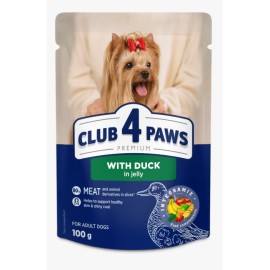 Club 4 Paws With Duck, cu rață pentru câini (jeleu), 100 g