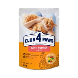 Club 4 Paws With Turkey, cu curcan în sos pentru pisici, 85 g 