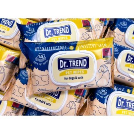 Dr. Trend Pet Wipes, șervețele umede pentru câini și pisici, 40 bucăți 