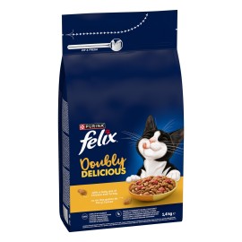 Felix Doubly Delicious, cu pui și curcan pentru pisici, 1,4 kg