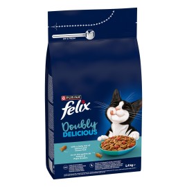 Felix Doubly Delicious, cu somon și pește oceanic pentru pisici, 1,4 kg