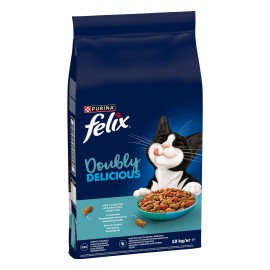 Felix Doubly Delicious, cu somon și pește oceanic pentru pisici, 10 kg