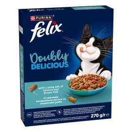 Felix Doubly Delicious, cu somon și pește oceanic pentru pisici, 270 g