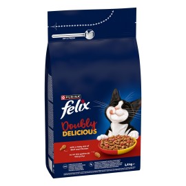Felix Doubly Delicious, cu vită și pui pentru pisici, 1,4 kg
