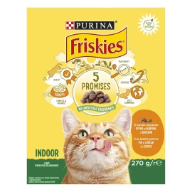 Friskies Indoor, cu pui și verdețuri de grădină pentru pisici, 270 g