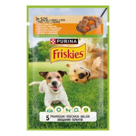 Friskies Adult, cu pui și morcov în sos pentru câini, 100 g