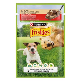 Friskies Adult, cu vită și cartofi în sos pentru câini, 100 g