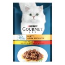 Gourmet Perle Duetti, cu pui și vițel în sos pentru pisici, 85 g