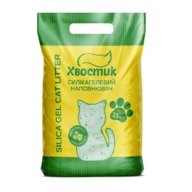 Хвостик Silica Gel, așternut igienic pentru pisici (granule 3-7 mm), 15 L