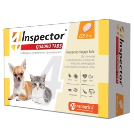 Inspector Quadro Tabs pentru câini și pisici 0,5-2 kg (1 comprimat)