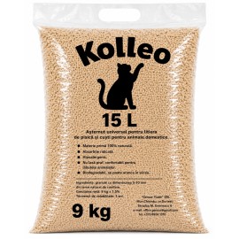 Kolleo Natural, așternut igienic (lemn) pentru pisici, 15 L (9 kg)