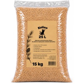 Kolleo Natural, așternut igienic (lemn) pentru pisici, 25 L (15 kg)