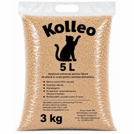Kolleo Natural, așternut igienic (lemn) pentru pisici, 5 L (3 kg)