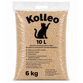 Kolleo Natural, așternut igienic (lemn) pentru pisici, 10 L (6 kg)