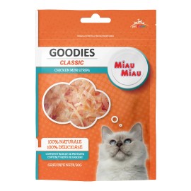 Miau Miau Goodies Classic Chicken Mini Strips, recompense pentru pisici, 50 g
