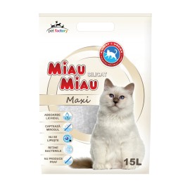 Miau Miau Silicat, așternut igienic pentru pisici, 15 L