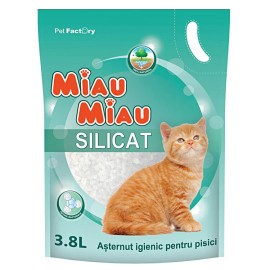 Miau Miau Silicat, așternut igienic pentru pisici, 3,8 L