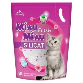 Miau Miau Silicat Fresh, așternut igienic pentru pisici, 8 L