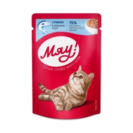 Мяу, cu pește în sos pentru pisici, 85 g